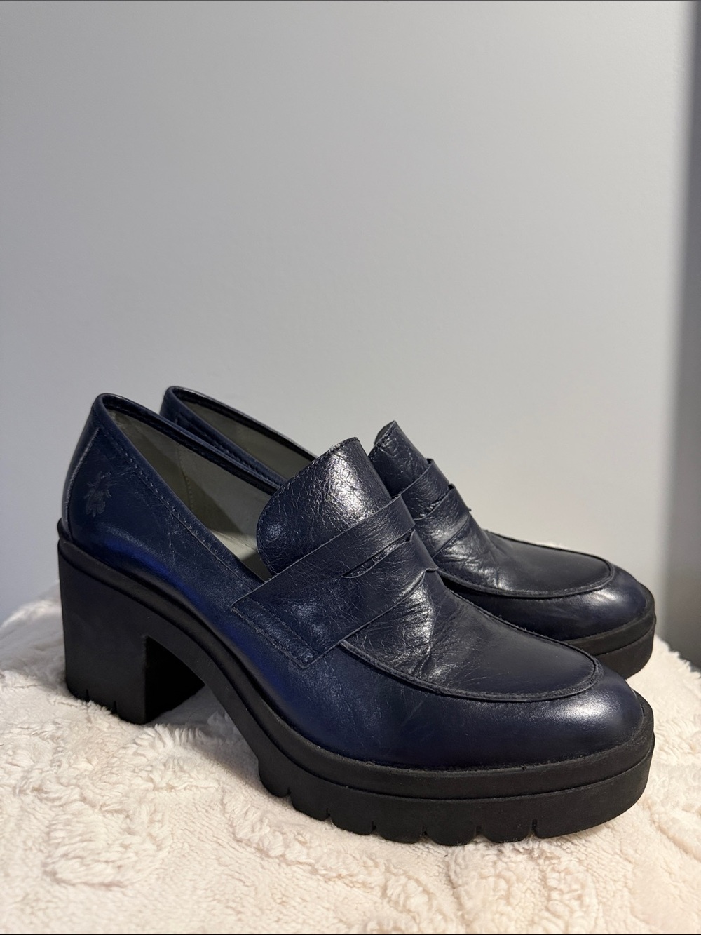 Fly London Platform Penny Loafers Shoes